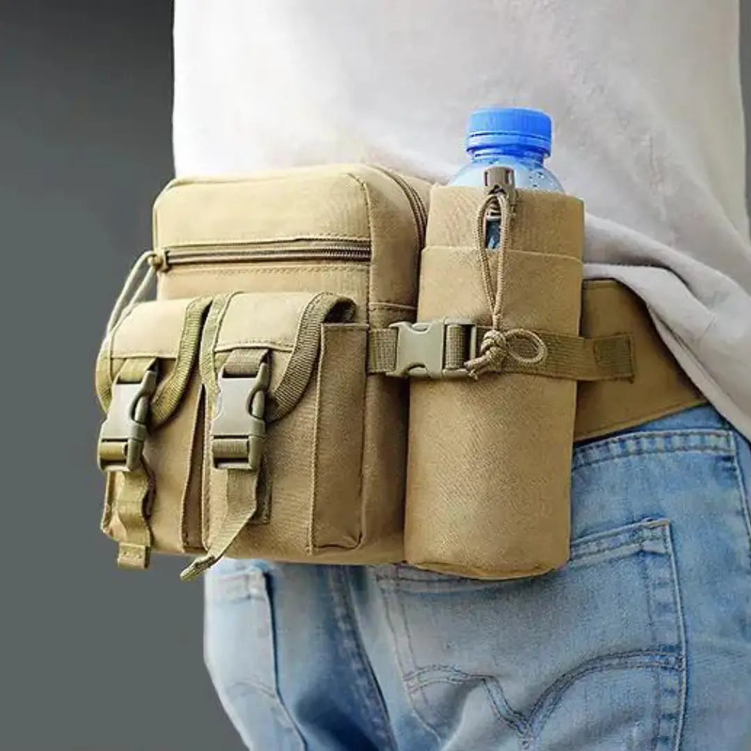 Outdoor Heuptasche mit Flaschenhalter – Leicht, Wasserabweisend & Verstellbar für Wandern, Reisen & Festivals