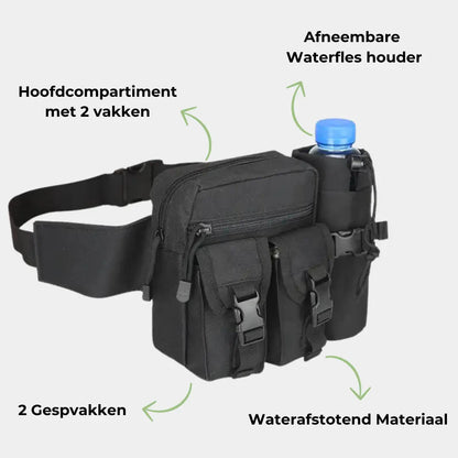 Outdoor Heuptasche mit Flaschenhalter – Leicht, Wasserabweisend & Verstellbar für Wandern, Reisen & Festivals
