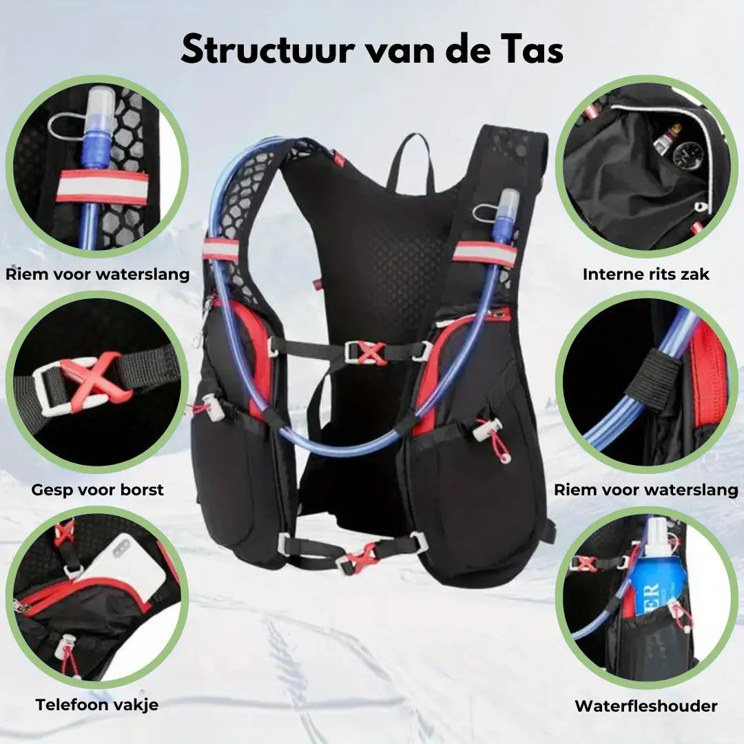 Leichter Hydrationsrucksack 2L – Atmungsaktiv & Ideal für Laufen, Wandern, Radfahren