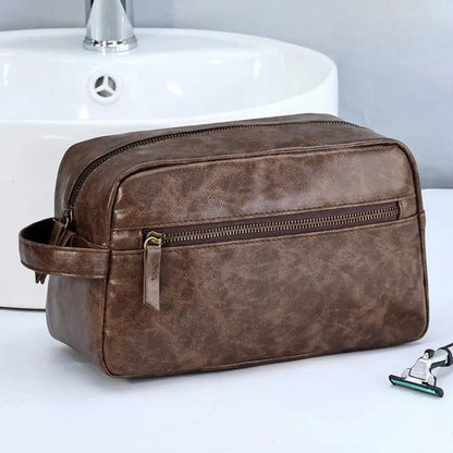Luxuriöse Ledertoilettasche – Wasserabweisende & Kompakte Reisetasche für Damen und Herren