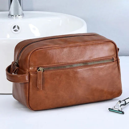 Luxuriöse Ledertoilettasche – Wasserabweisende & Kompakte Reisetasche für Damen und Herren