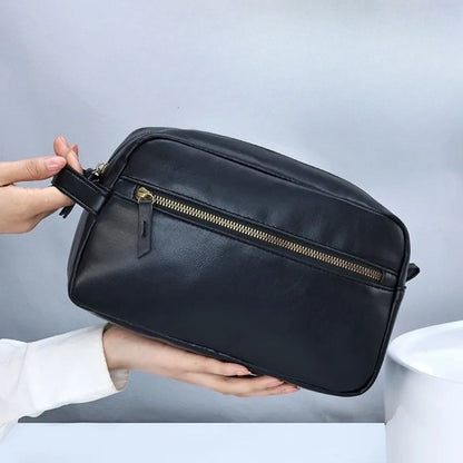 Luxuriöse Ledertoilettasche – Wasserabweisende & Kompakte Reisetasche für Damen und Herren