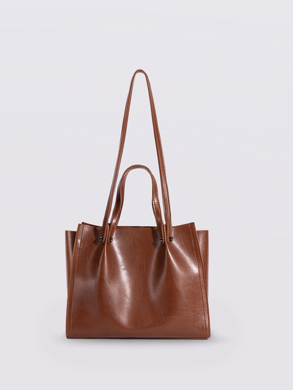 Schwarze Shopper Tasche Damen – Minimalistisches & geräumiges Design aus Lederoptik