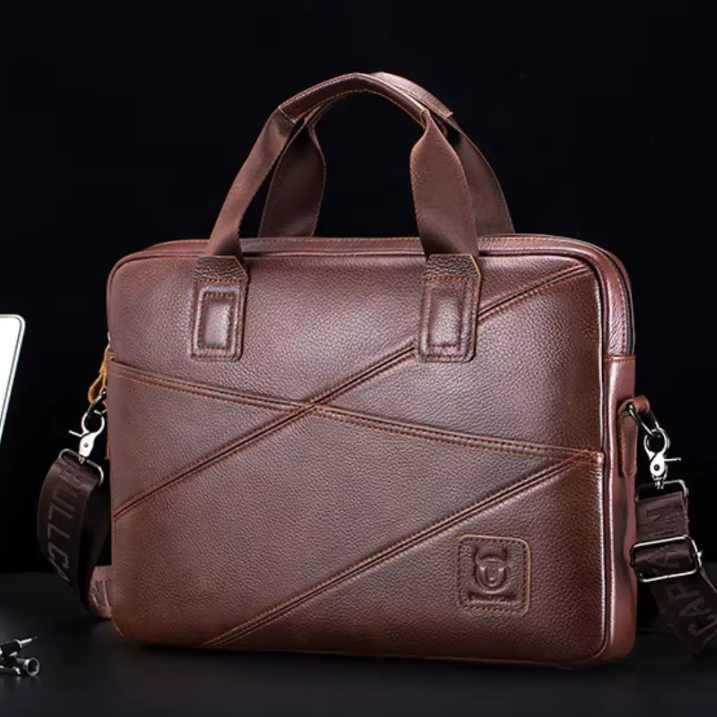 Schwarze Laptoptasche aus Leder – Elegant & Funktional