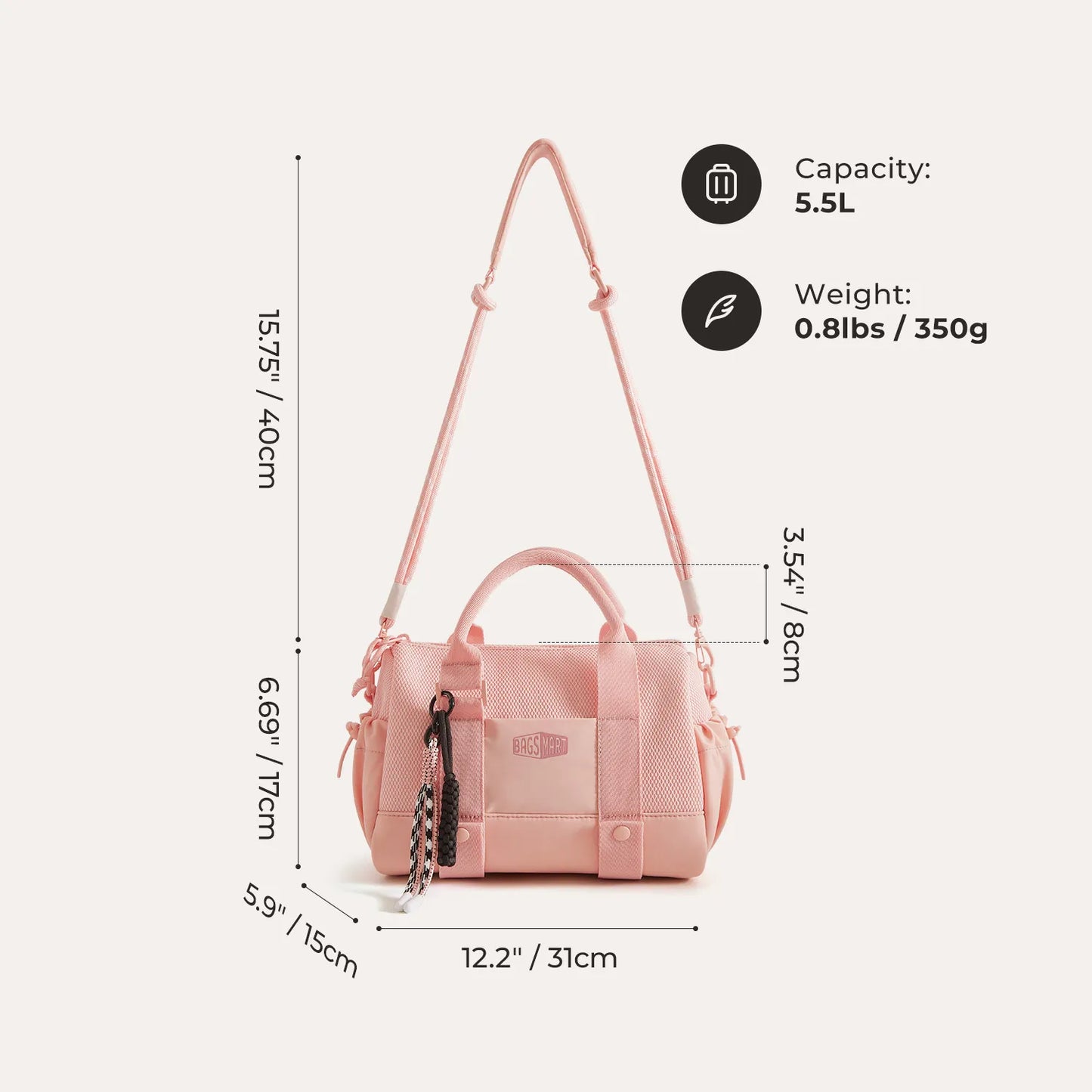 Sporttasche Damen 24L – Kompakte Duffel Bag mit Schuhfach & wasserabweisendem Design