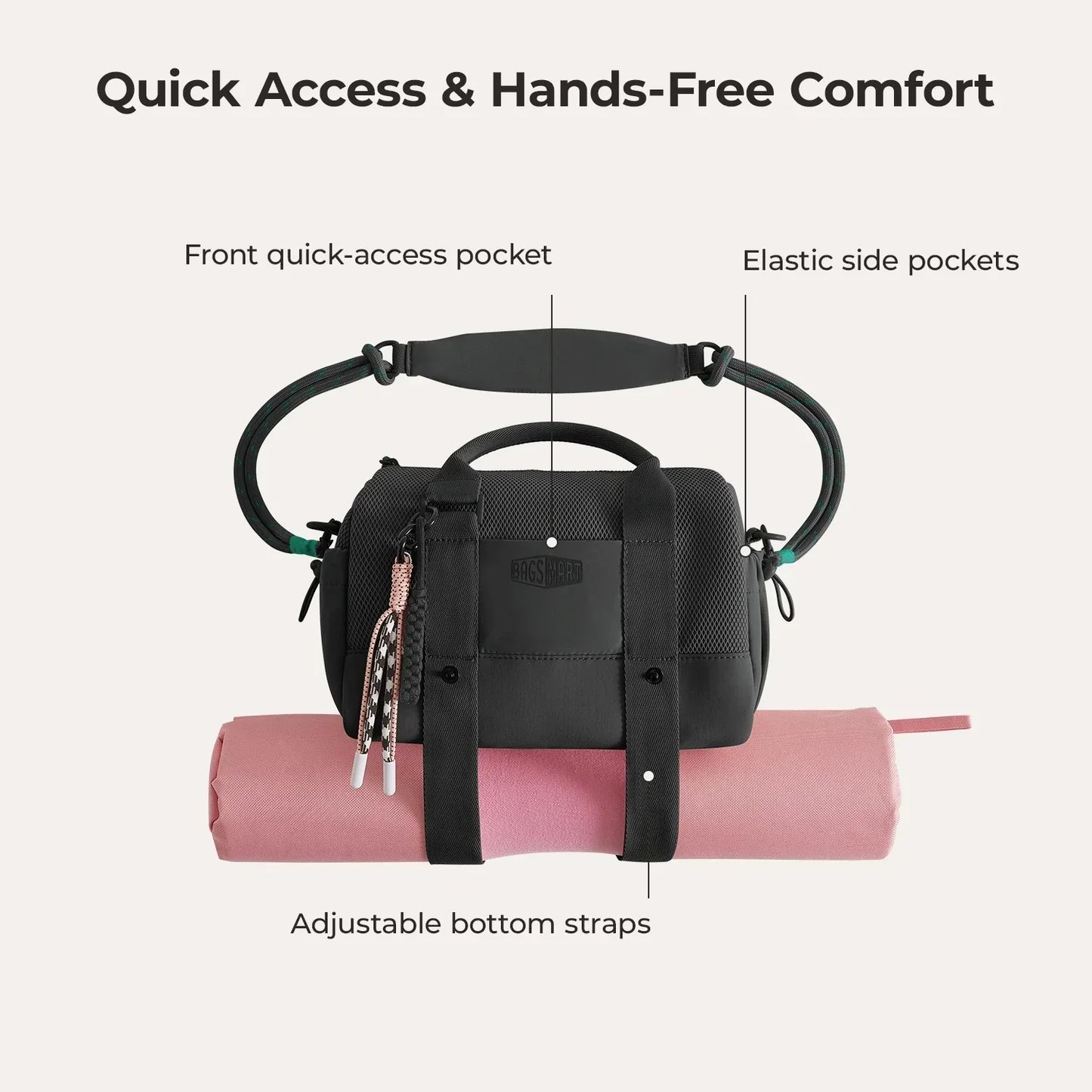 Sporttasche Damen 24L – Kompakte Duffel Bag mit Schuhfach & wasserabweisendem Design