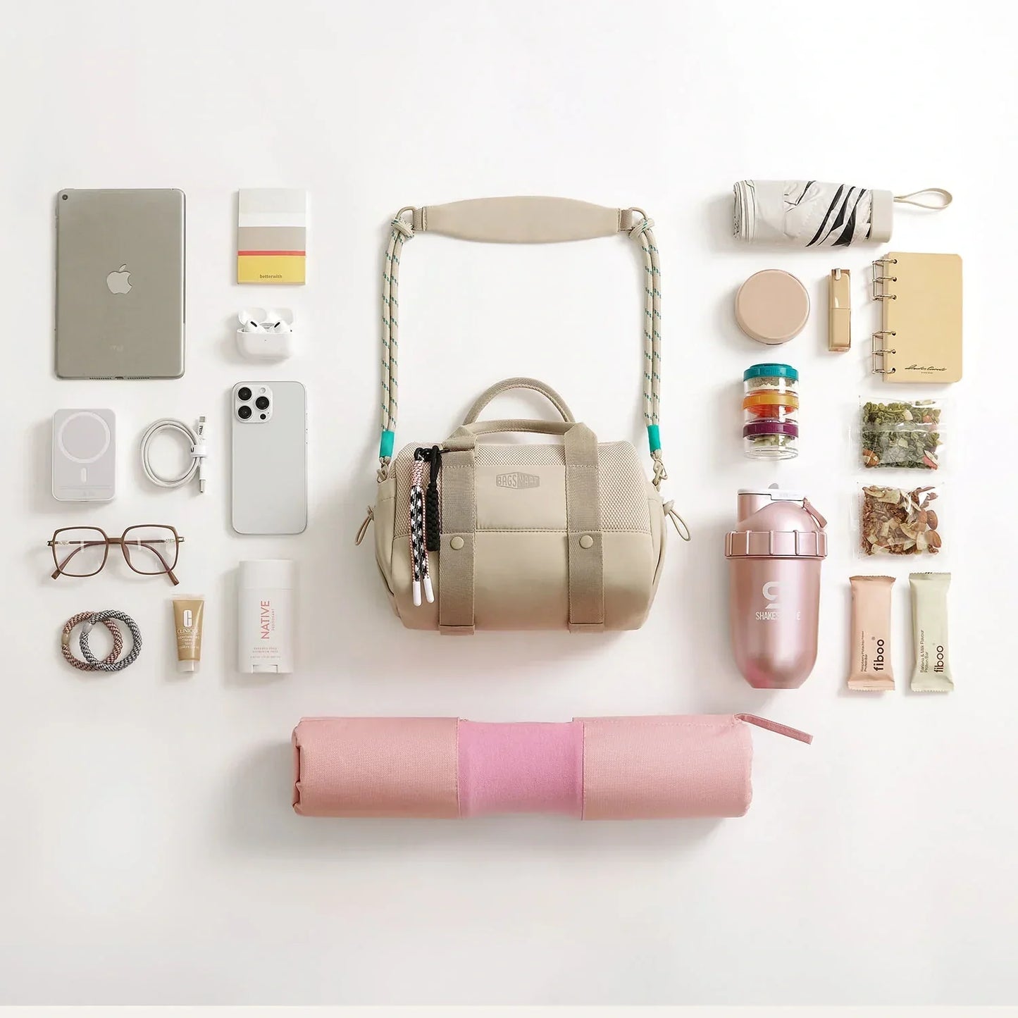 Sporttasche Damen 24L – Kompakte Duffel Bag mit Schuhfach & wasserabweisendem Design