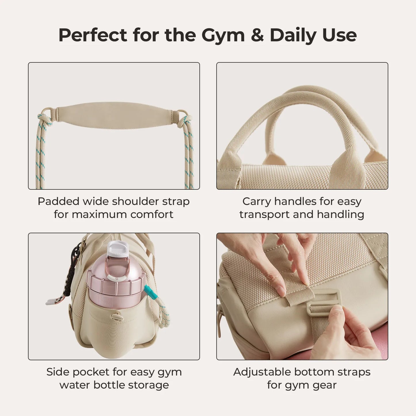 Sporttasche Damen 24L – Kompakte Duffel Bag mit Schuhfach & wasserabweisendem Design