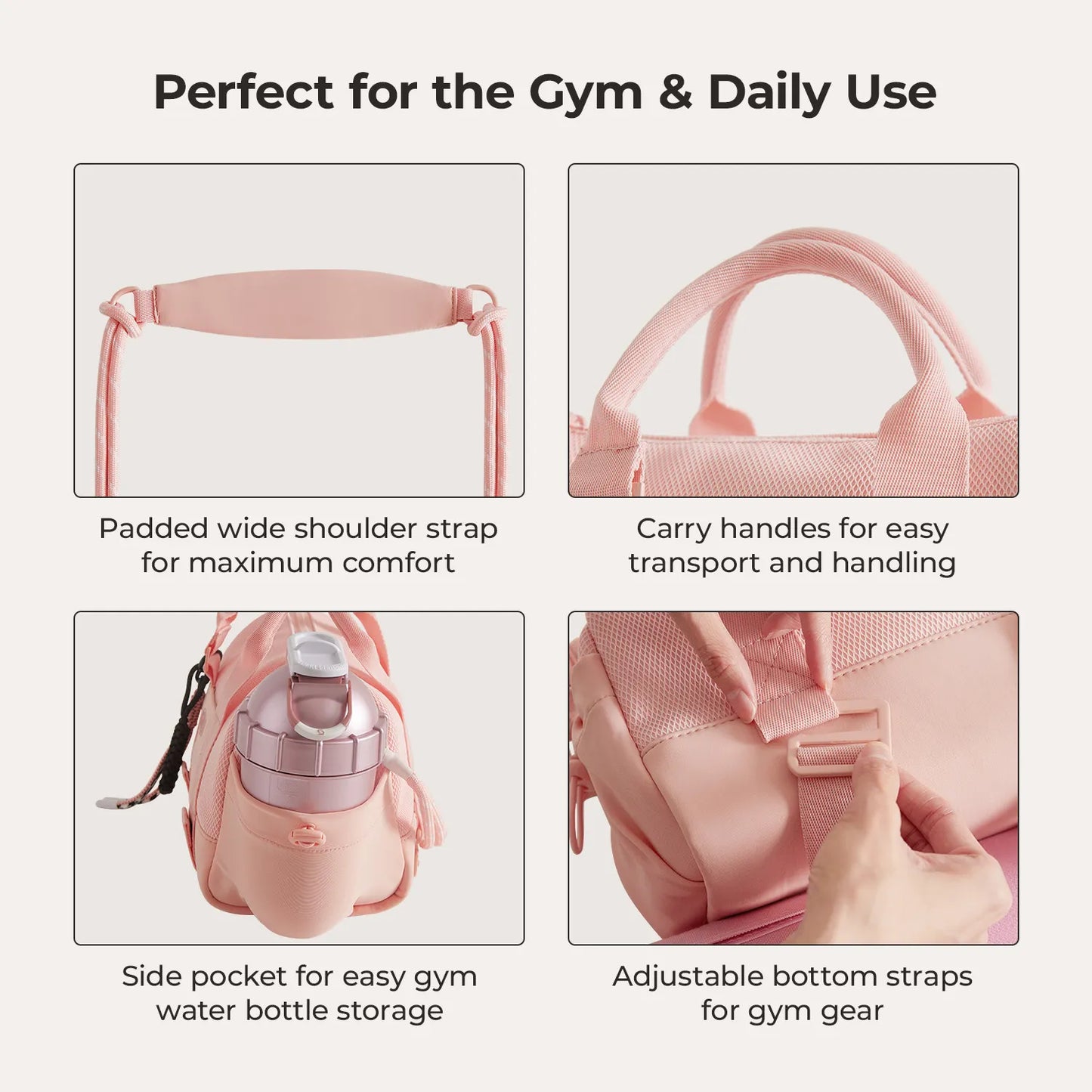 Sporttasche Damen 24L – Kompakte Duffel Bag mit Schuhfach & wasserabweisendem Design