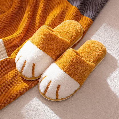 Katzenpfoten Hausschuhe – Flauschige Plüsch-Pantoffeln für Damen & Herren – Rutschfeste Unisex-Slipper in Grau, Braun, Rosa & Gelb