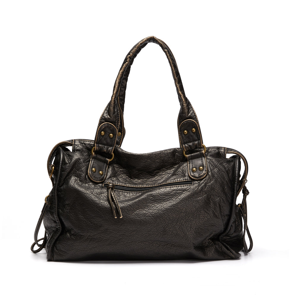 Luxuriöse Schwarze Lederhandtasche Damen – Zeitloses Design & Geräumige Schultertasche