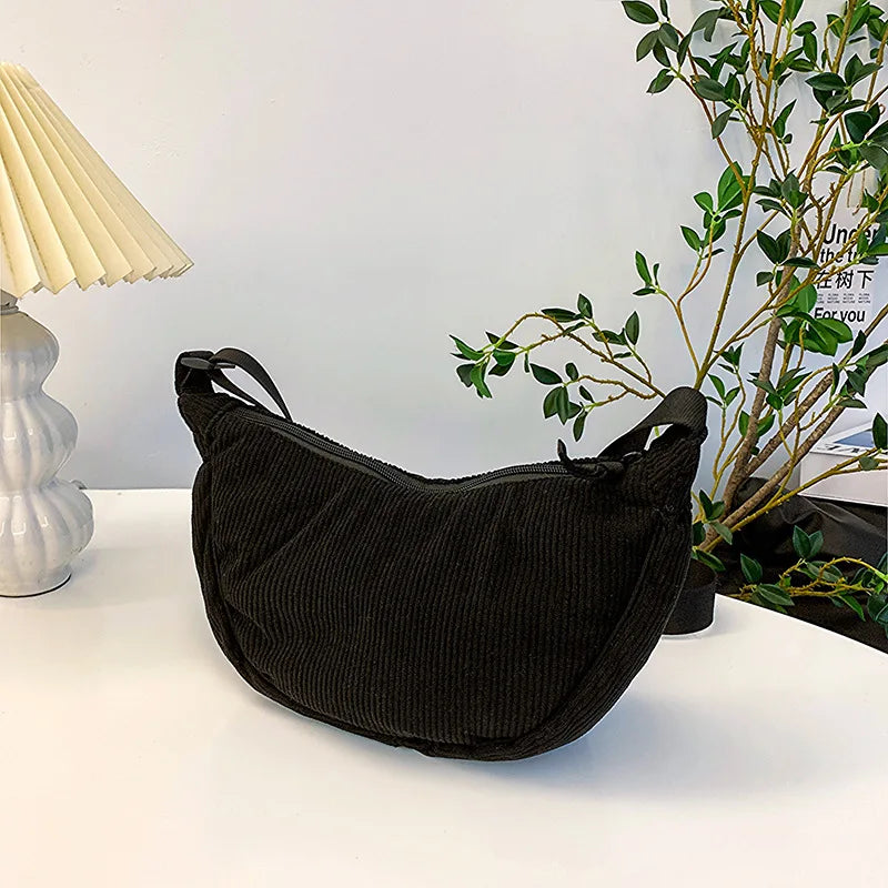 Corduroy Crossbody Tasche für Damen – Leicht, Stilvoll & Verstellbarer Schulterriemen
