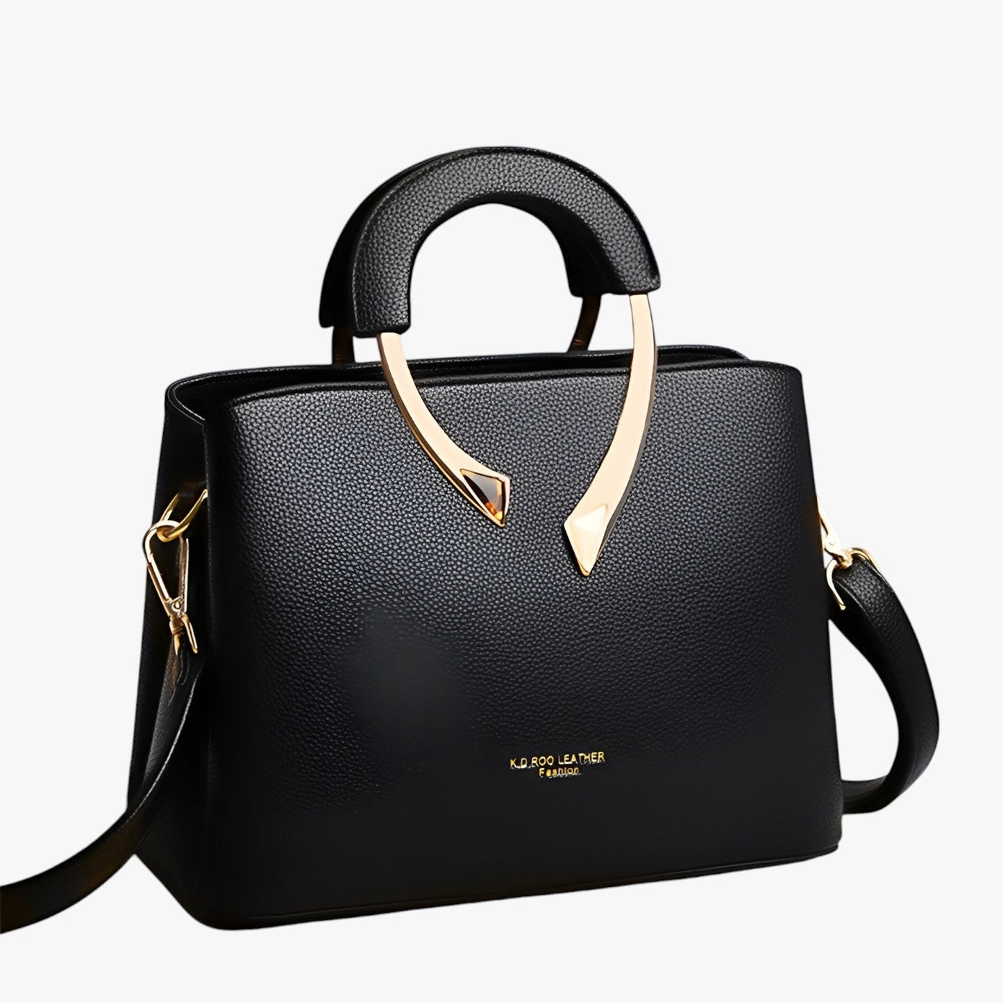 Elegante PU-Leder-Handtasche für Damen – Stilvolle Tasche mit goldenen Akzenten und praktischer Fächeraufteilung