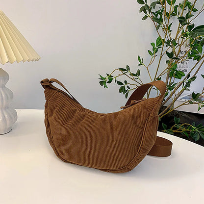 Corduroy Crossbody Tasche für Damen – Leicht, Stilvoll & Verstellbarer Schulterriemen