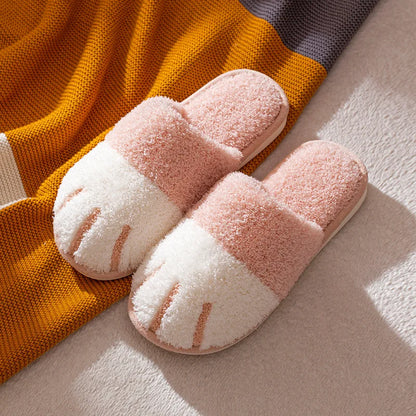 Katzenpfoten Hausschuhe – Flauschige Plüsch-Pantoffeln für Damen & Herren – Rutschfeste Unisex-Slipper in Grau, Braun, Rosa & Gelb