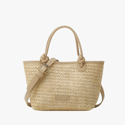 Stilvolle Strohtasche Damen – Handgefertigte Sommer Strandtasche mit Schultergurt, Boho Design, Ideal für Urlaub, Shopping & Alltag