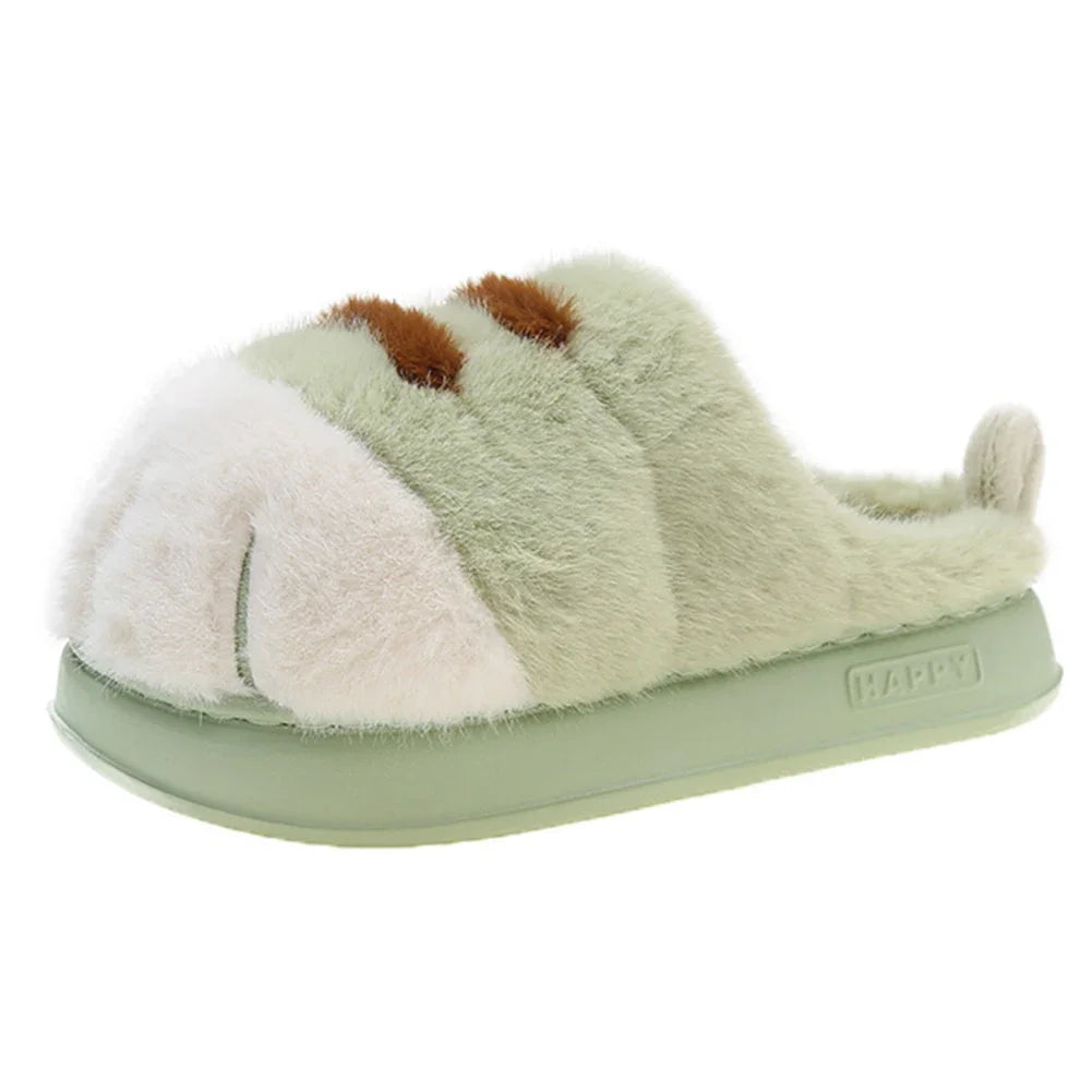 Plüsch Hausschuhe mit Tatzen-Design – Warme Kuschelpantoffeln für Damen & Herren, rutschfest & unisex