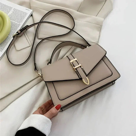 Elegante Damen Crossbody Tasche aus PU-Leder mit Schnallenverschluss – Stilvolle Umhängetasche für Alltag & Abend