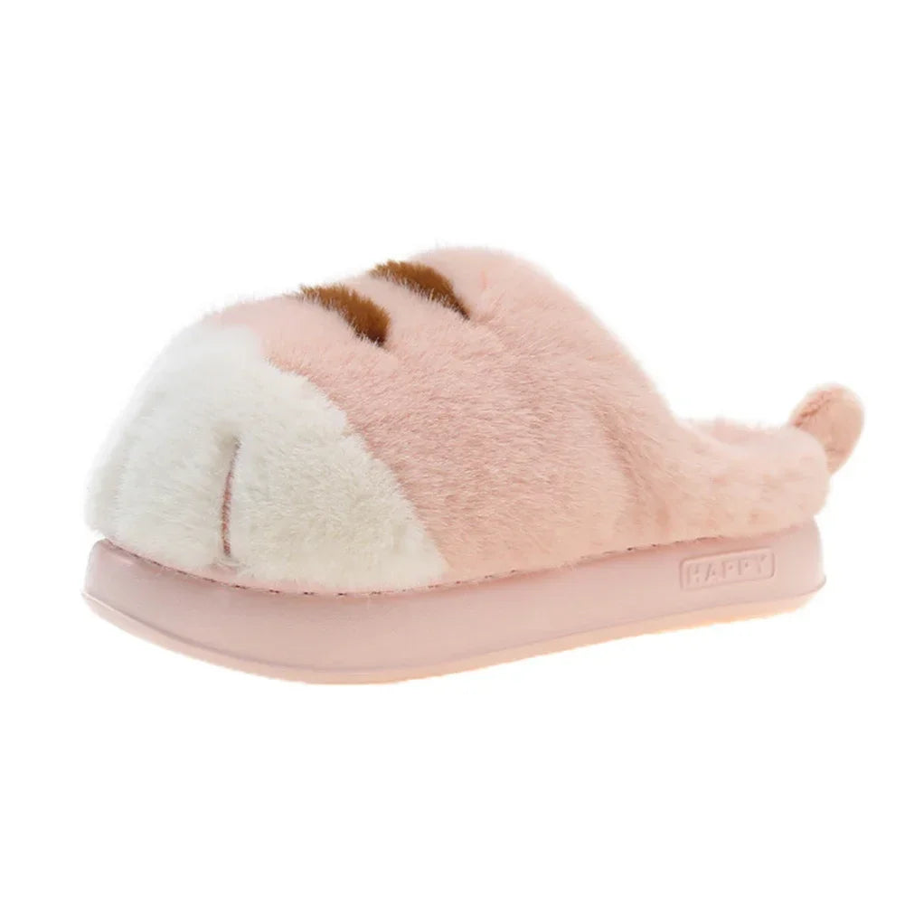 Plüsch Hausschuhe mit Tatzen-Design – Warme Kuschelpantoffeln für Damen & Herren, rutschfest & unisex