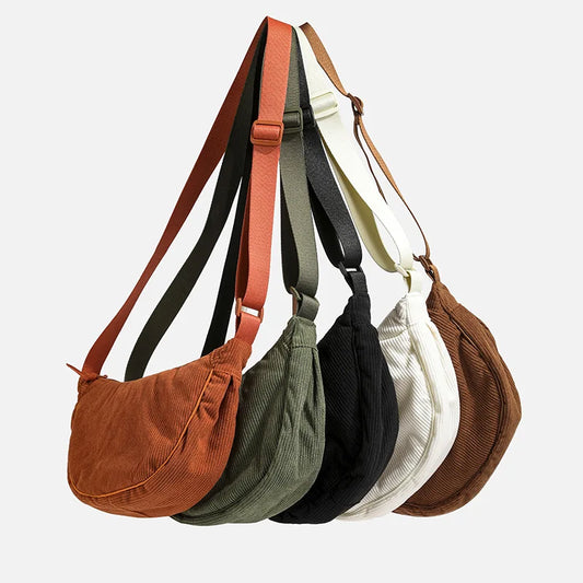 Corduroy Crossbody Tasche für Damen – Leicht, Stilvoll & Verstellbarer Schulterriemen