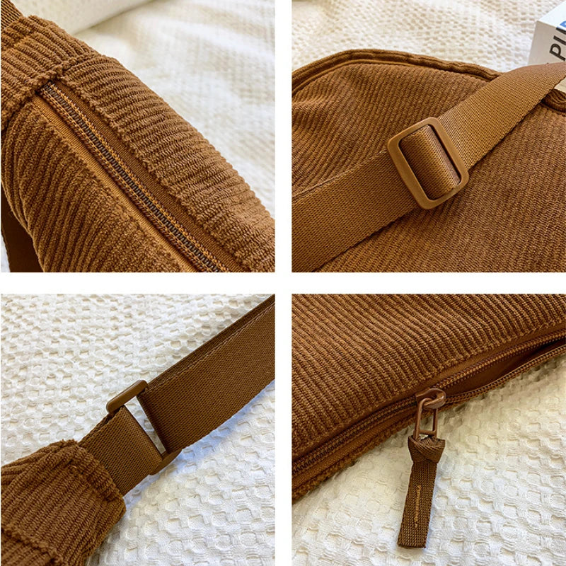 Corduroy Crossbody Tasche für Damen – Leicht, Stilvoll & Verstellbarer Schulterriemen