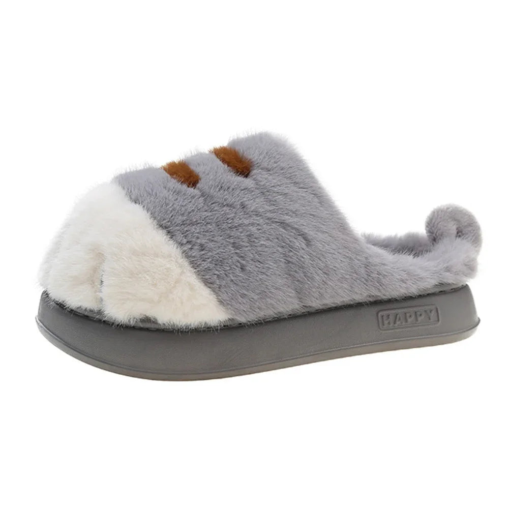 Plüsch Hausschuhe mit Tatzen-Design – Warme Kuschelpantoffeln für Damen & Herren, rutschfest & unisex