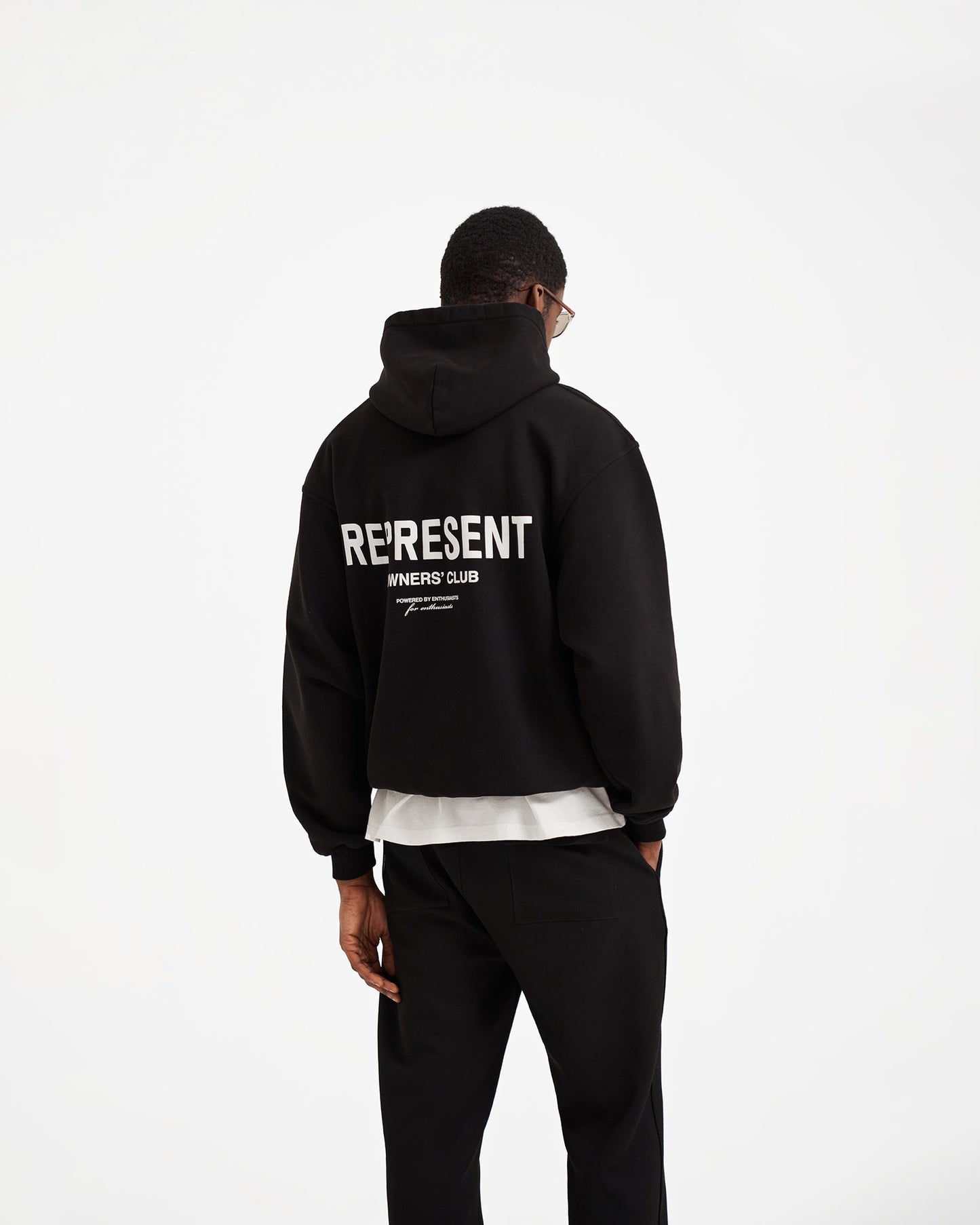 REPRESENT Hoodie – Schwarzer Unisex Kapuzenpullover mit Logo-Print