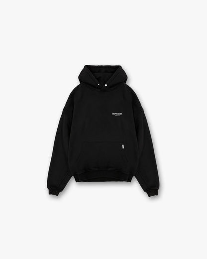 REPRESENT Hoodie – Schwarzer Unisex Kapuzenpullover mit Logo-Print
