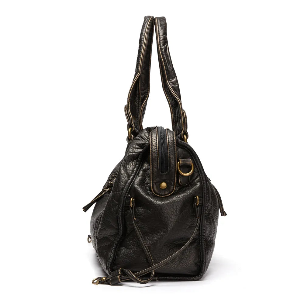 Luxuriöse Schwarze Lederhandtasche Damen – Zeitloses Design & Geräumige Schultertasche