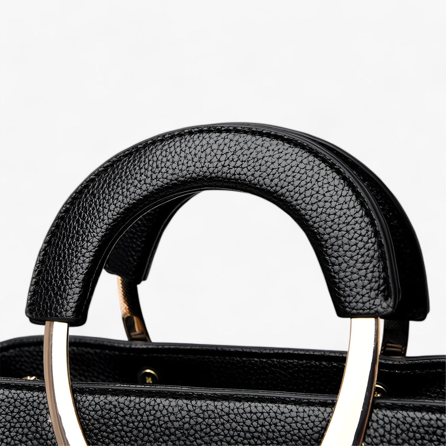 Elegante PU-Leder-Handtasche für Damen – Stilvolle Tasche mit goldenen Akzenten und praktischer Fächeraufteilung
