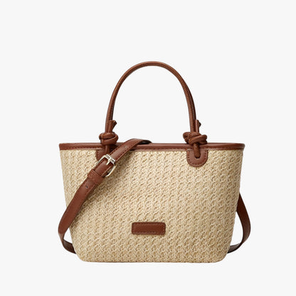 Stilvolle Strohtasche Damen – Handgefertigte Sommer Strandtasche mit Schultergurt, Boho Design, Ideal für Urlaub, Shopping & Alltag