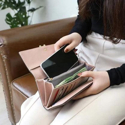 Luxe Damen Portemonnaie aus Kunstleder mit RFID-Schutz & Smartphone-Fach