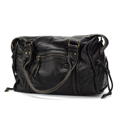 Luxuriöse Schwarze Lederhandtasche Damen – Zeitloses Design & Geräumige Schultertasche