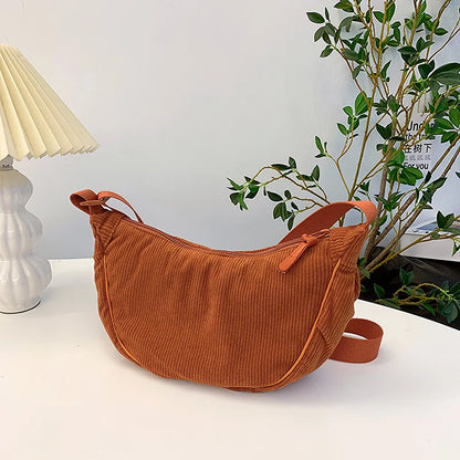 Corduroy Crossbody Tasche für Damen – Leicht, Stilvoll & Verstellbarer Schulterriemen