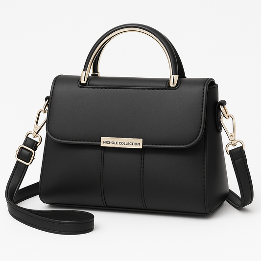 Elegante Crossbody Handtasche Damen – Vegane Schultertasche mit goldfarbenen Details
