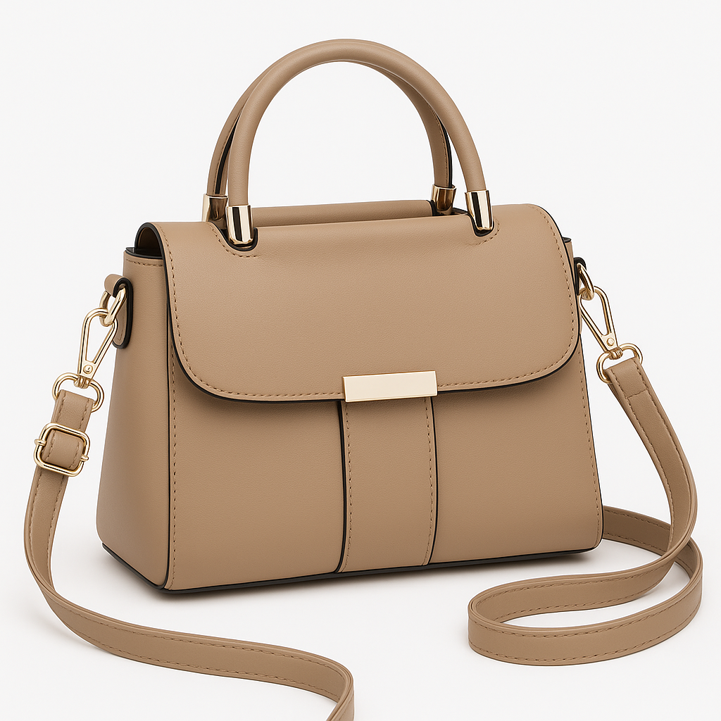 Elegante Crossbody Handtasche Damen – Vegane Schultertasche mit goldfarbenen Details