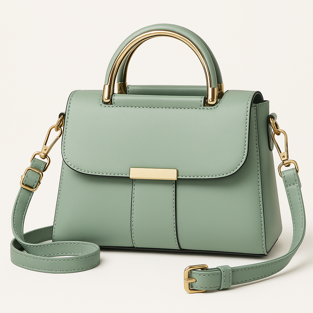 Elegante Crossbody Handtasche Damen – Vegane Schultertasche mit goldfarbenen Details