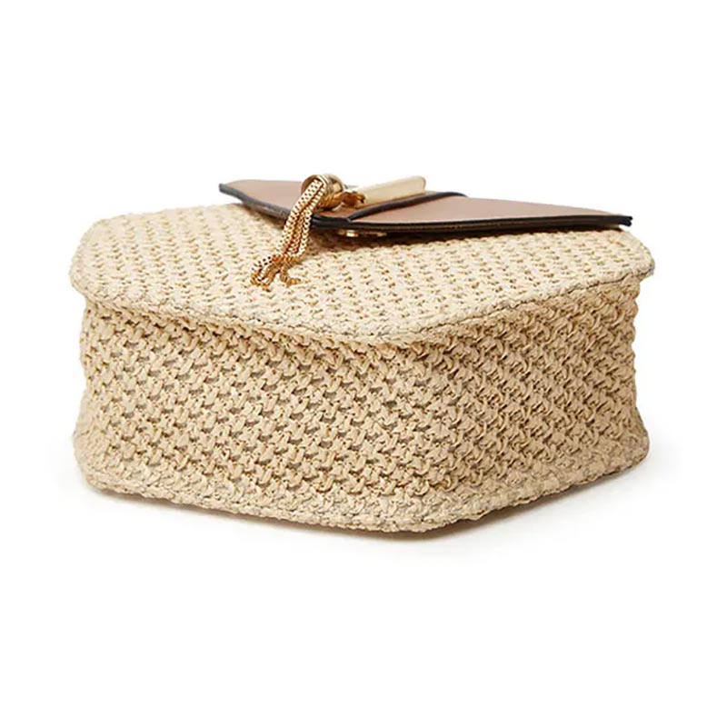 Damen Rieten Schoudertas mit Leren Akzent – Leicht, Elegant & Sommerlich