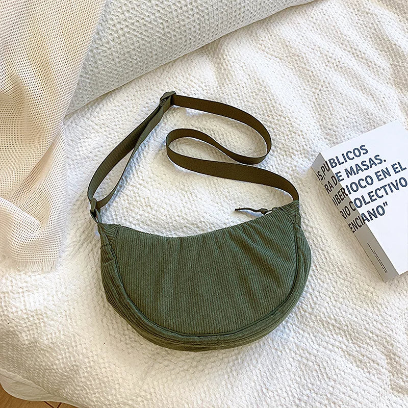 Corduroy Crossbody Tasche für Damen – Leicht, Stilvoll & Verstellbarer Schulterriemen