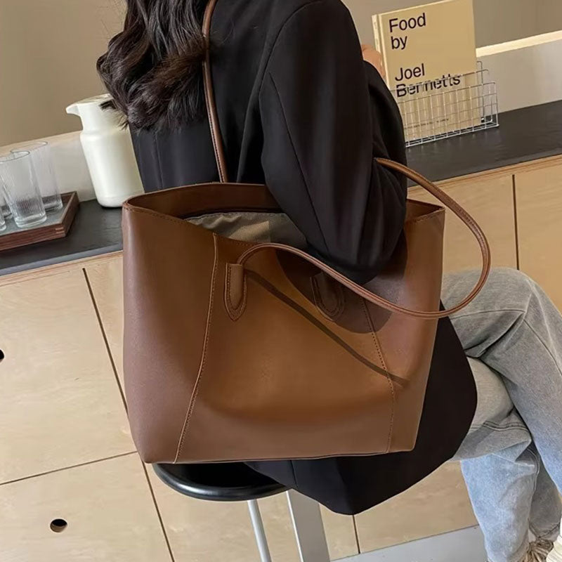 Elegante Damen-Shopper im Leder-Look – Geräumig, Vielseitig & Pflegeleicht