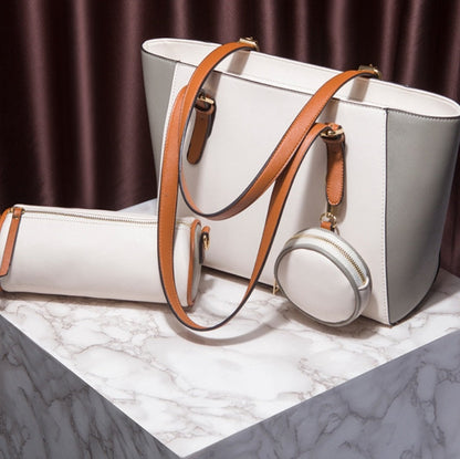 3-teiliges Damen Handtaschen Set – Shopper, Schultertasche & Geldbörse in einem