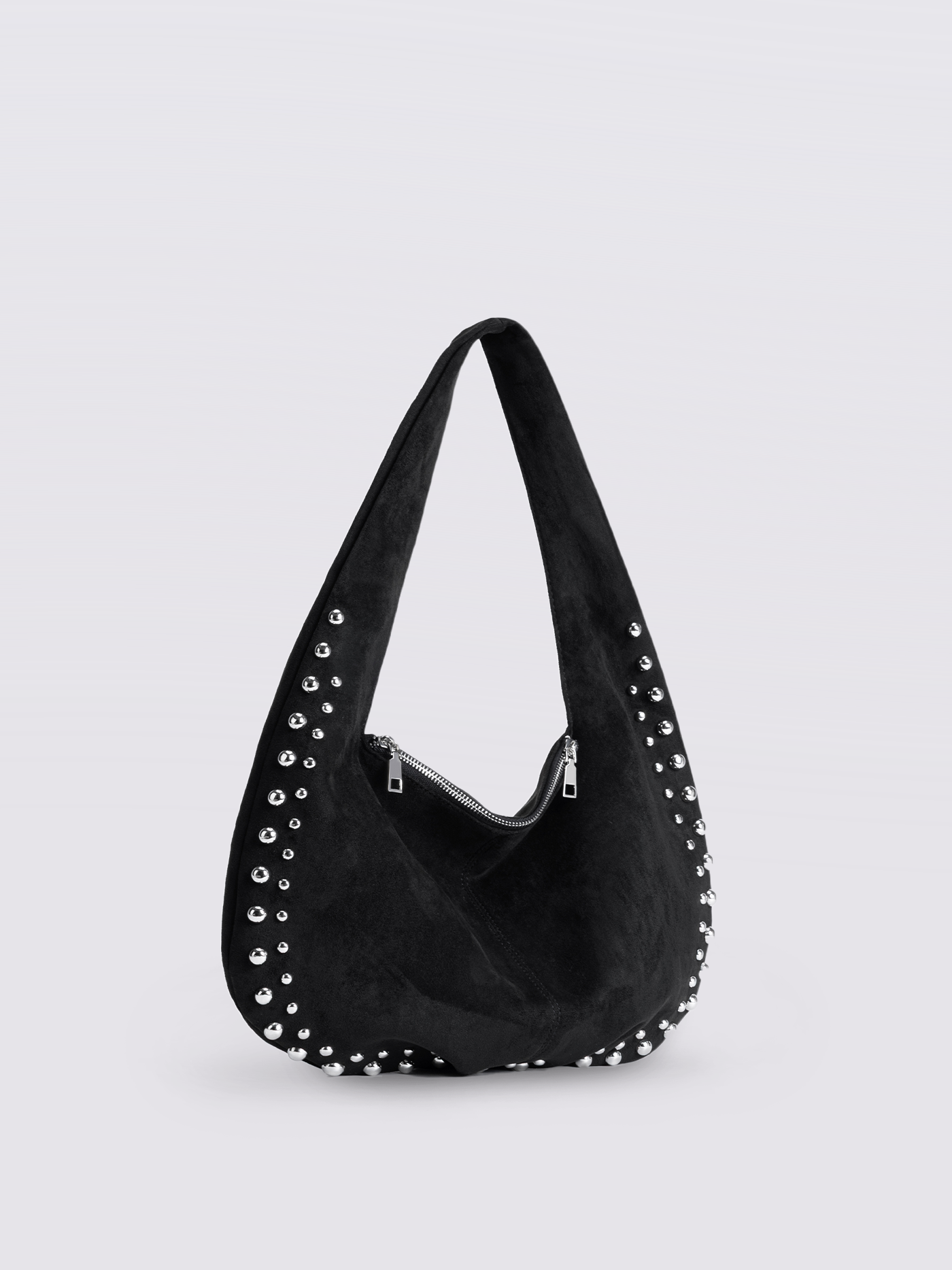 Liorra Vegane Lederschultertasche Schwarz mit Nieten – Lässig & Stilvoll