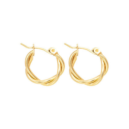 Goldene Creolen – gedrehte Twisted Hoops aus Edelstahl, nickelfrei & hypoallergen