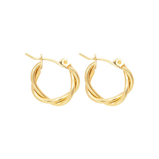 Goldene Creolen – gedrehte Twisted Hoops aus Edelstahl, nickelfrei & hypoallergen