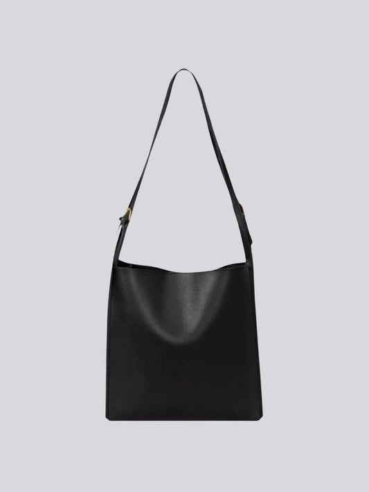 Minimalistische Schultertasche Damen – Schwarz & Braun, Geräumig & Elegant
