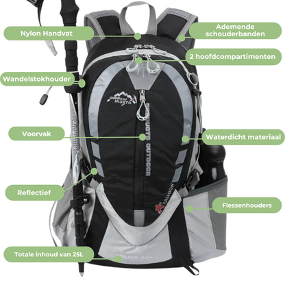 Premium Outdoor Rucksack 25L – Wasserdicht, Leicht & Atmungsaktiv für Wandern, Reisen & Radfahren