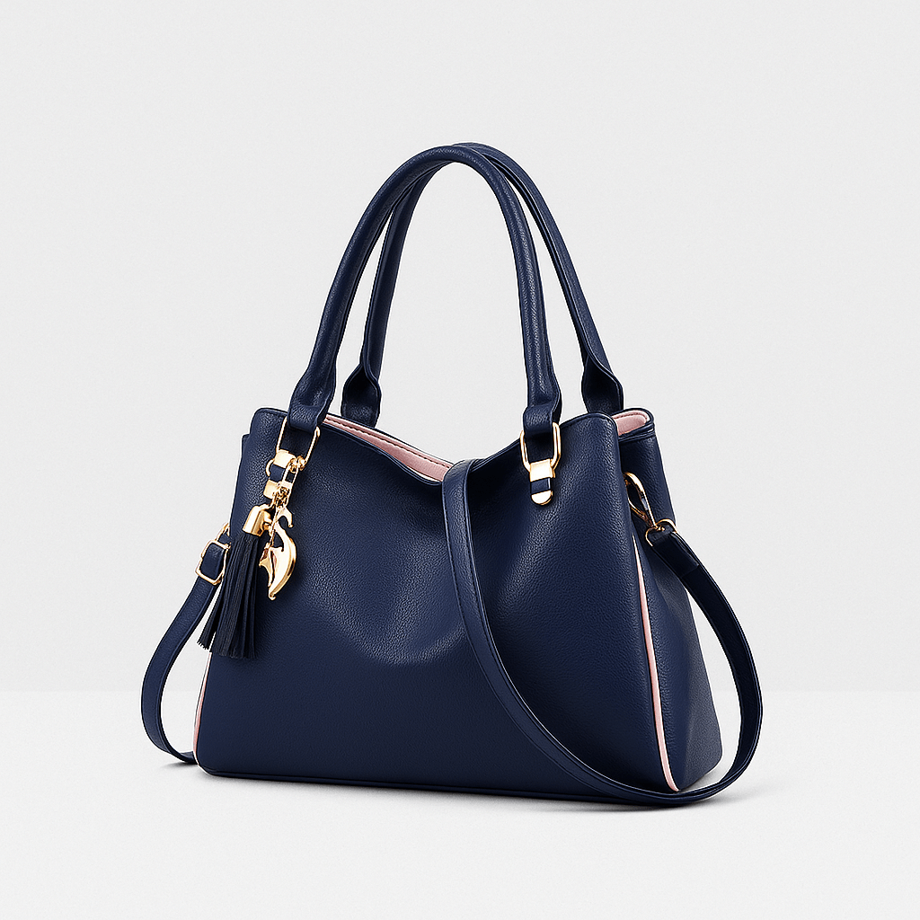 Trendy Schwarze Damen Handtasche – Mit Verstellbarem Schulterriemen