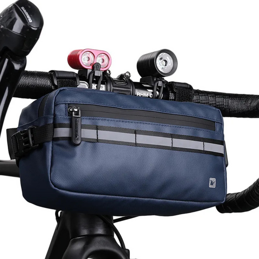 Wasserdichte Lenkertas – 4L Fahrradtasche mit Reißverschluss – Schwarz/Navy Blau