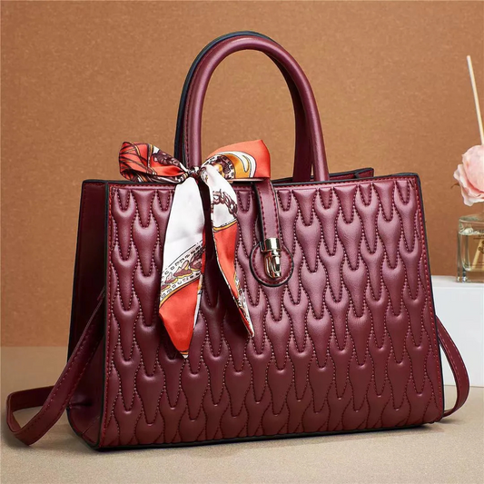 Elegante Damen Handtasche mit Schal – Luxuriöse Tasche in verschiedenen Farben