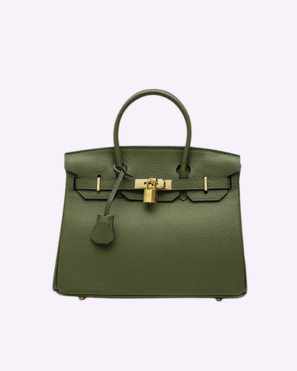 Ikonische Luxus-Handtasche aus veganem Leder mit goldenen Akzenten – Stilvolles Design für Damen